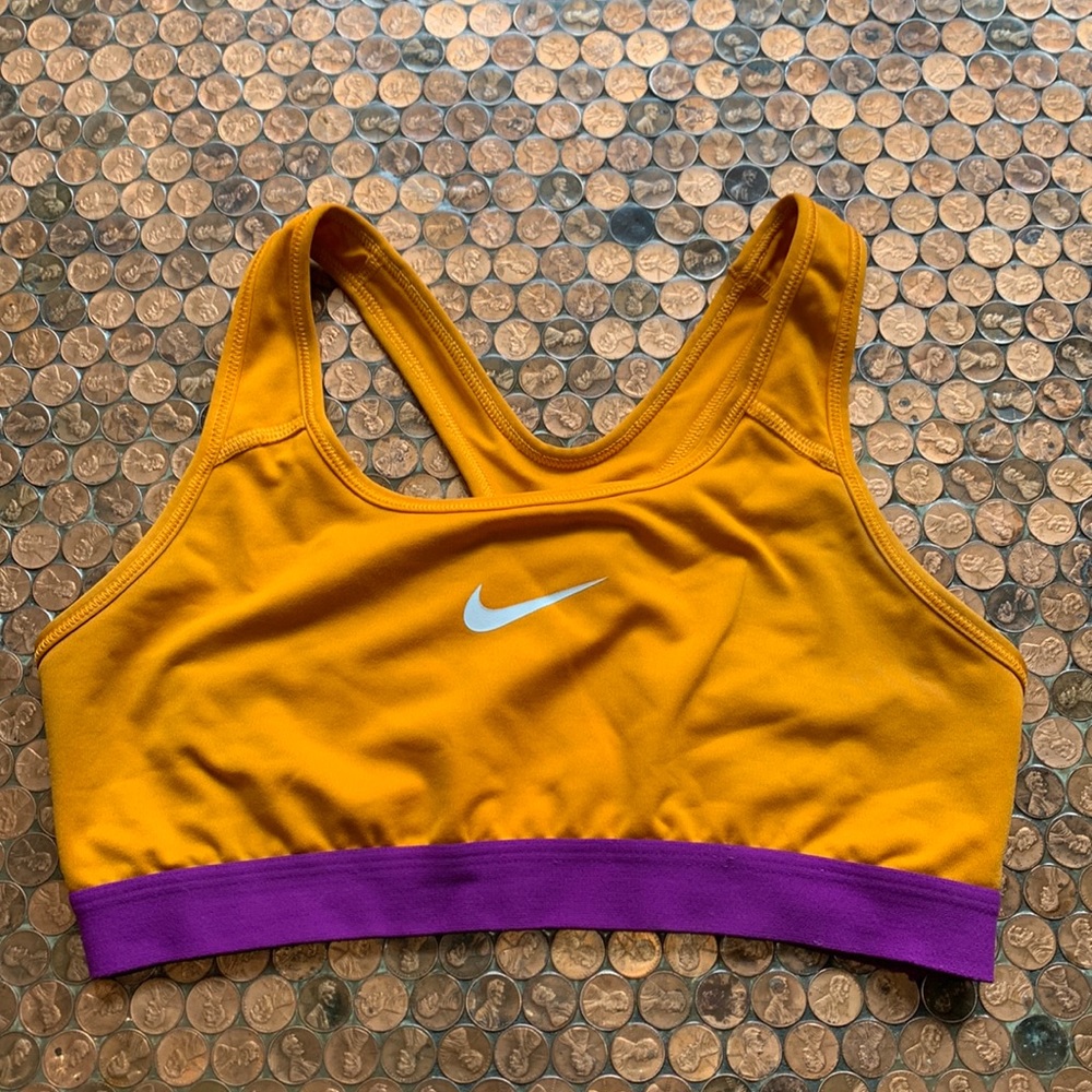 Orange and purple Nike Sports bra, Size M